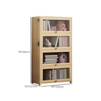 Vitrine classique en bois naturel avec portes en acrylique