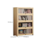 Vitrine classique en bois naturel avec portes en acrylique