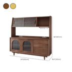 vaisselier de rangement en bois de cerisier avec portes vitrées