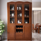 Armoire à vin classique autoportante en bois naturel pour salon