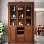 Armoire à vin classique autoportante en bois naturel pour salon