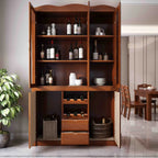 Armoire à vin classique autoportante en bois naturel pour salon