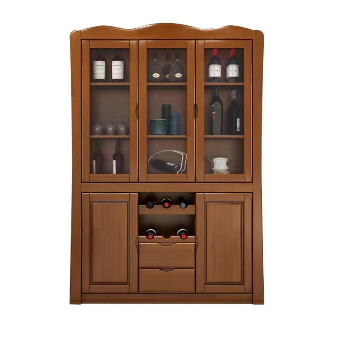 Armoire à vin classique autoportante en bois naturel pour salon