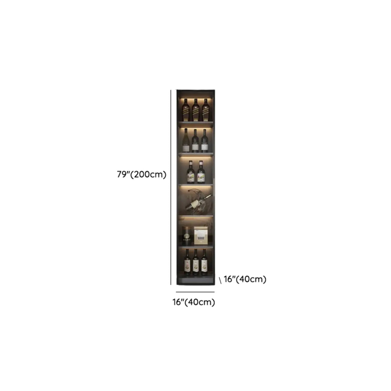 Cave à vin à plusieurs niveaux avec porte vitrée, plancher en bois et éclairage intégré