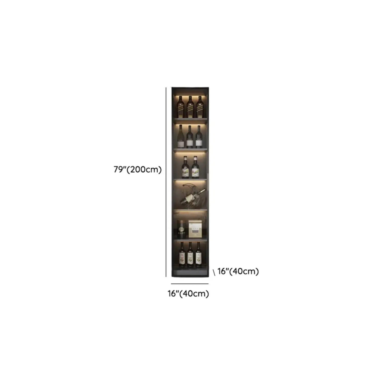 Cave à vin à plusieurs niveaux avec porte vitrée, plancher en bois et éclairage intégré