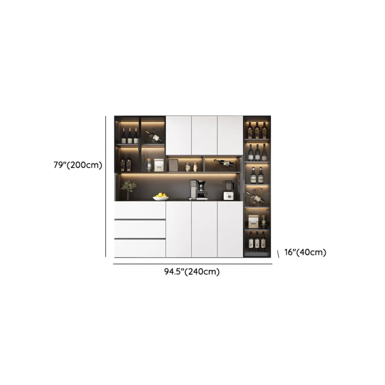 Cave à vin à plusieurs niveaux avec porte vitrée, plancher en bois et éclairage intégré