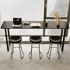 Élégante table de bar longue noire pour la maison et les cafés