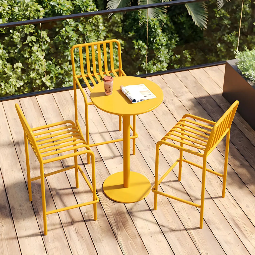 Tabourets de bar carrés Matel pour intérieur et extérieur avec dossier