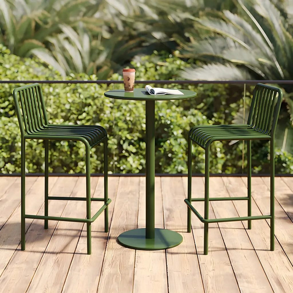 Tabourets de bar carrés Matel pour intérieur et extérieur avec dossier