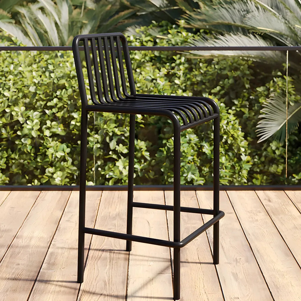 Tabourets de bar carrés Matel pour intérieur et extérieur avec dossier