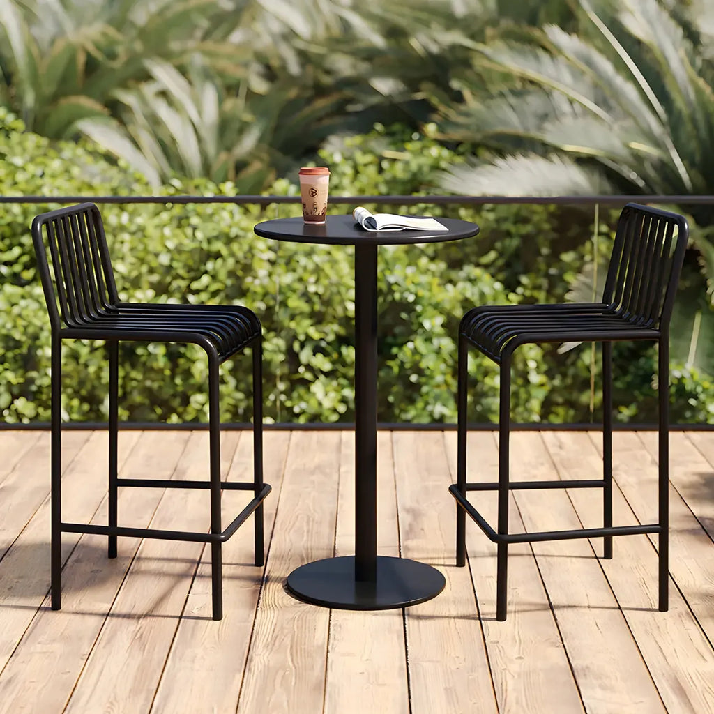 Tabourets de bar carrés Matel pour intérieur et extérieur avec dossier