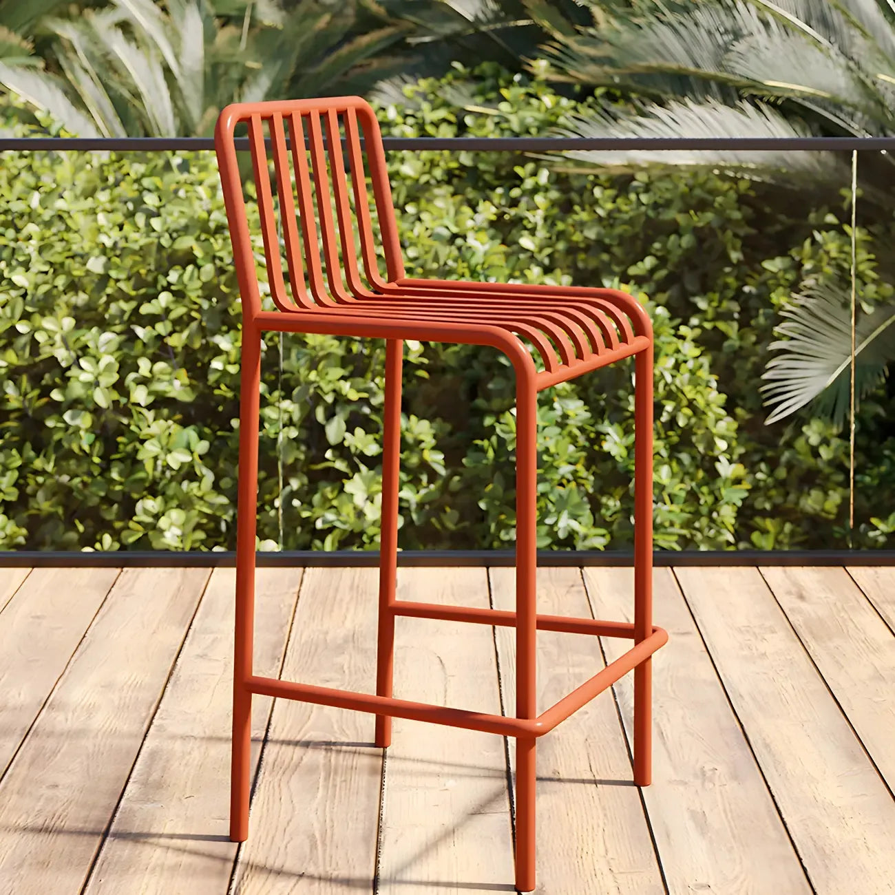 Tabourets de bar carrés Matel pour intérieur et extérieur avec dossier