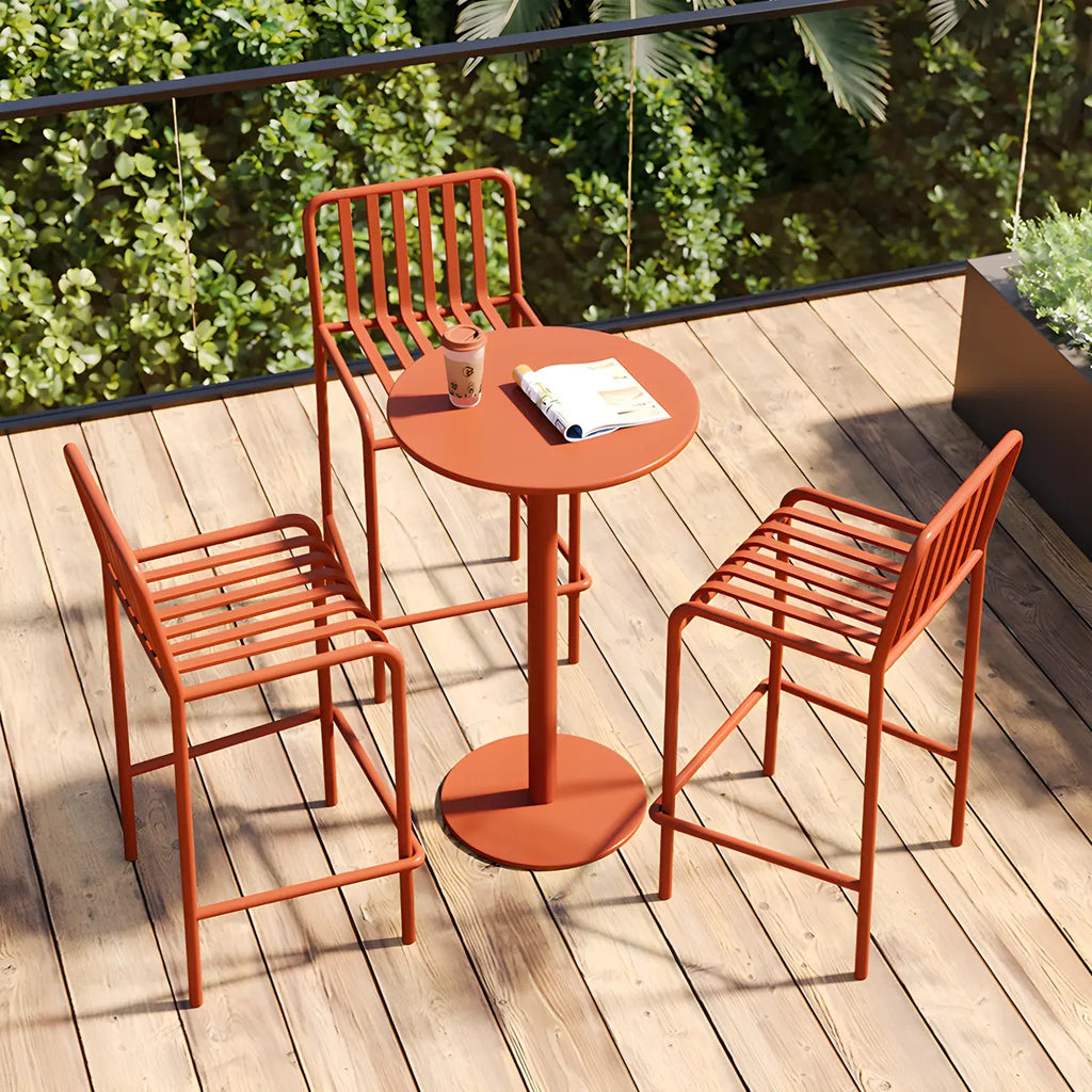 Tabourets de bar carrés Matel pour intérieur et extérieur avec dossier