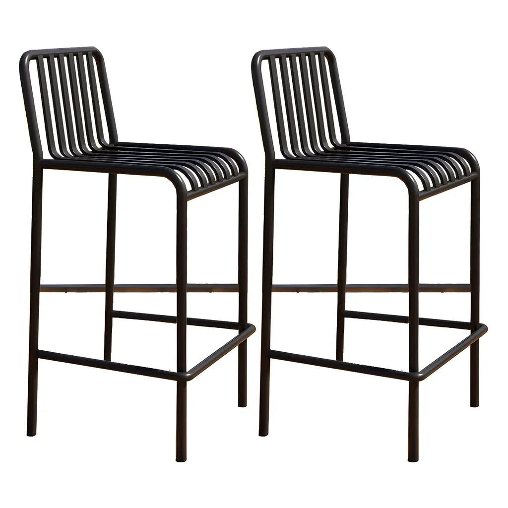 Tabourets de bar carrés Matel pour intérieur et extérieur avec dossier