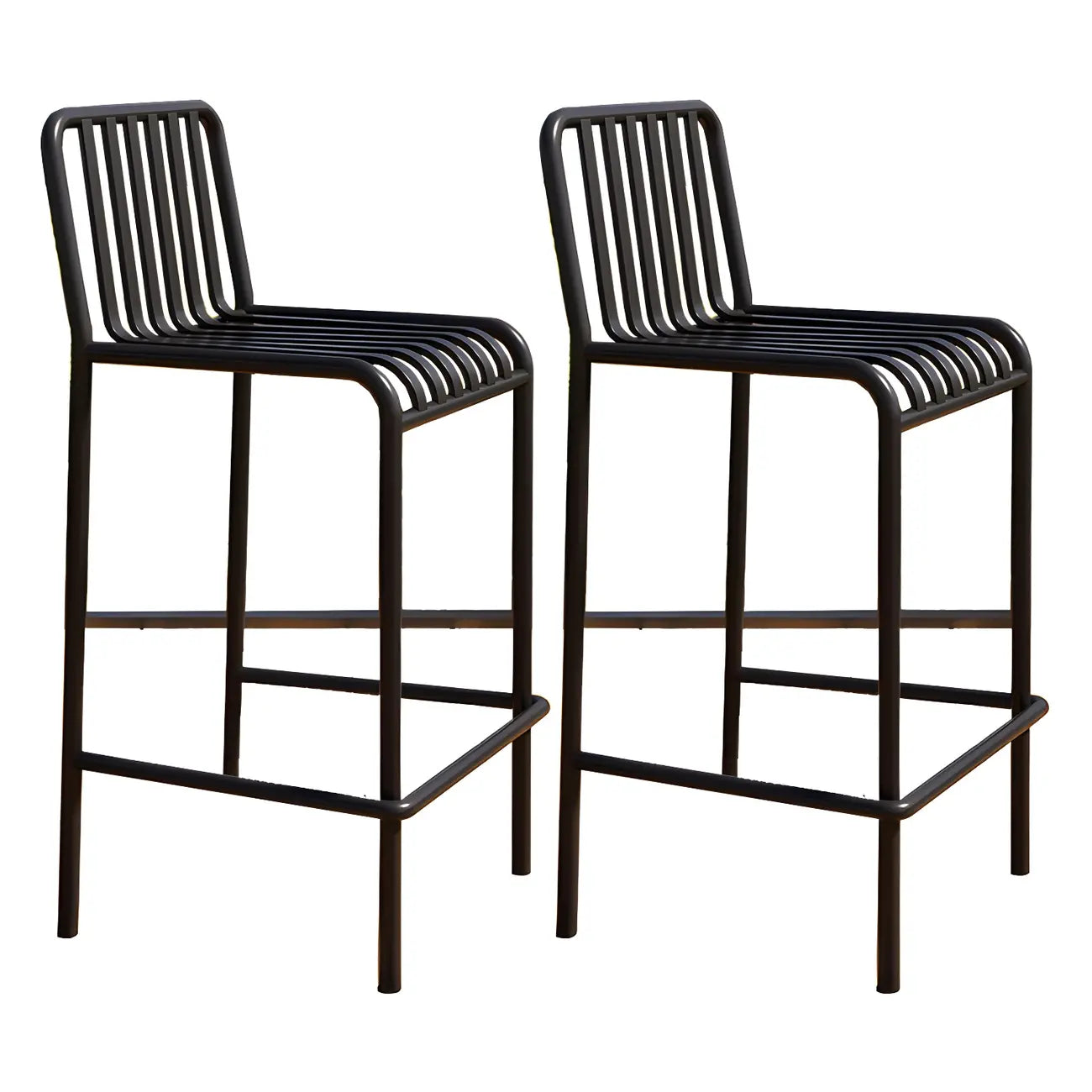 Tabourets de bar carrés Matel pour intérieur et extérieur avec dossier