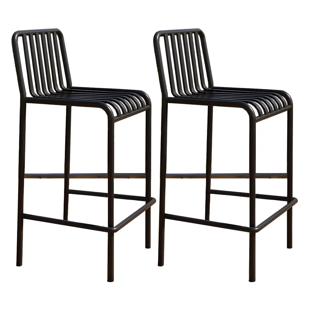 Tabourets de bar carrés Matel pour intérieur et extérieur avec dossier