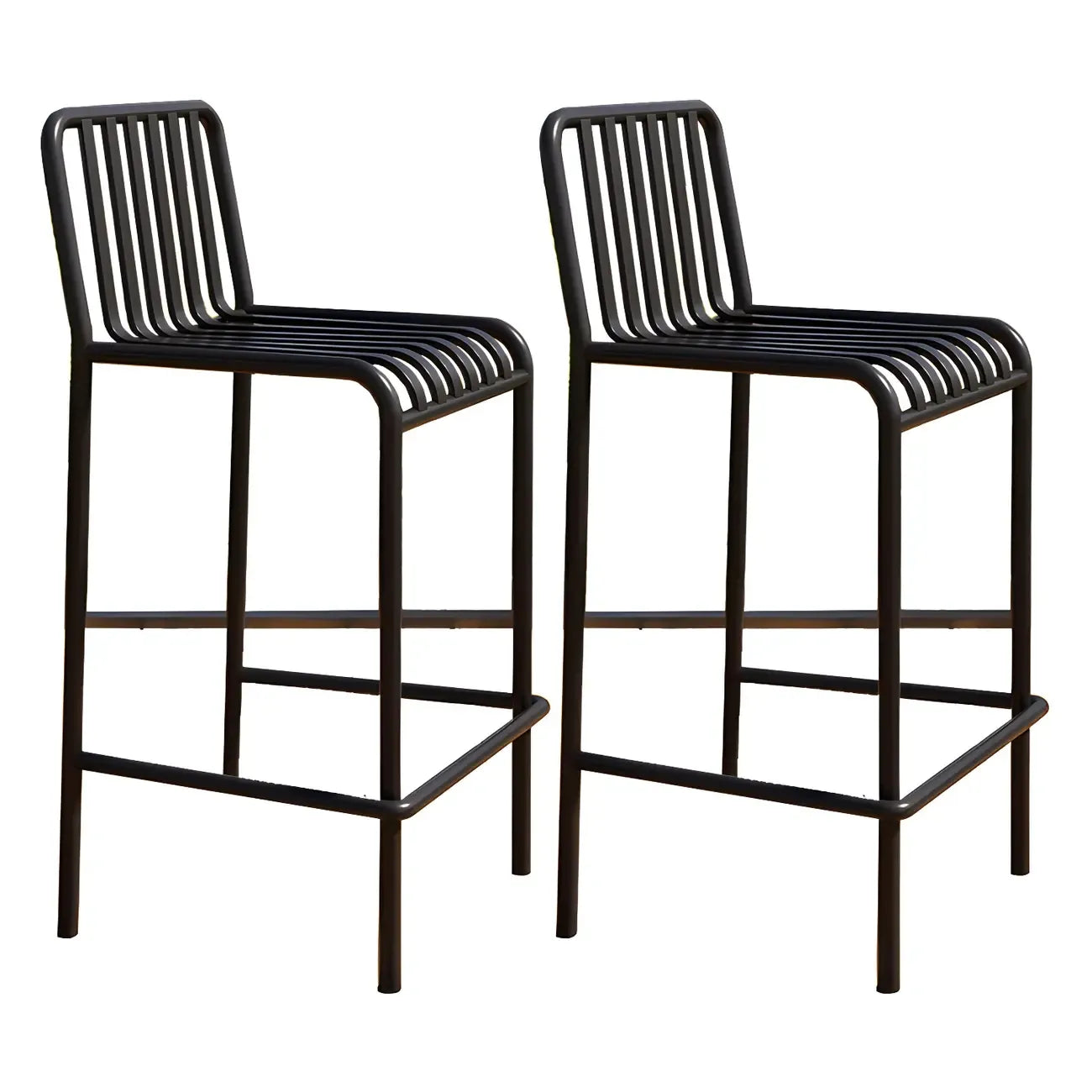 Tabourets de bar carrés Matel pour intérieur et extérieur avec dossier