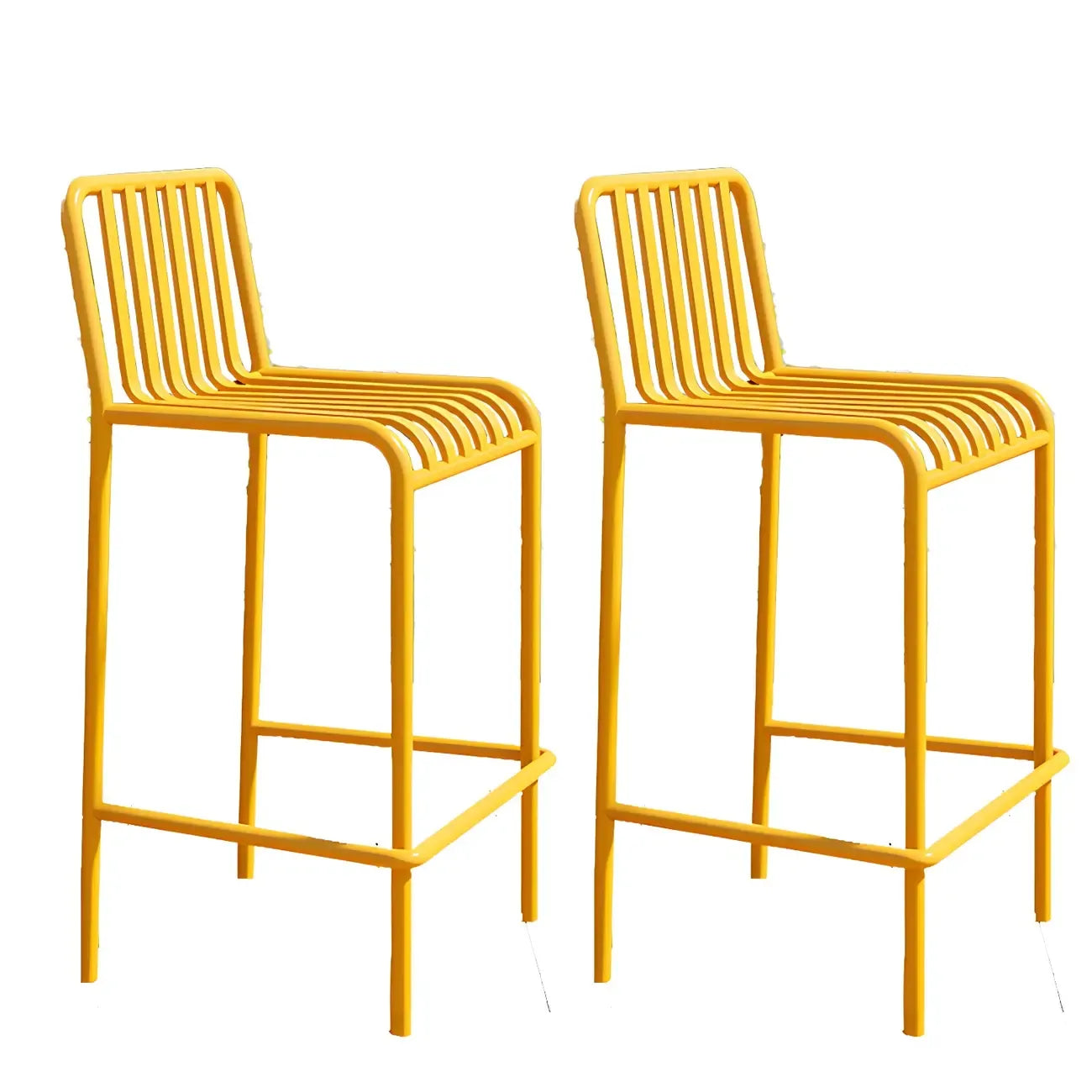 Tabourets de bar carrés Matel pour intérieur et extérieur avec dossier