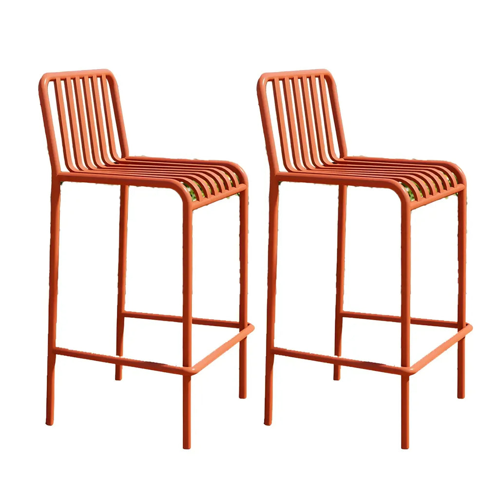 Tabourets de bar carrés Matel pour intérieur et extérieur avec dossier