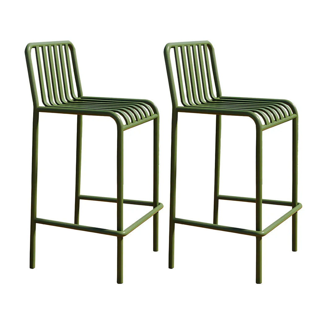 Tabourets de bar carrés Matel pour intérieur et extérieur avec dossier