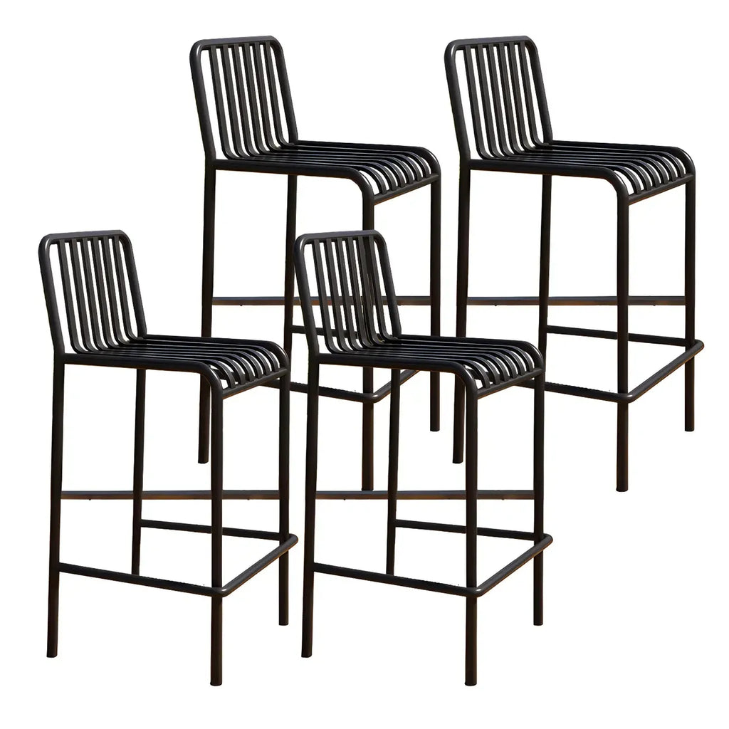 Tabourets de bar carrés Matel pour intérieur et extérieur avec dossier