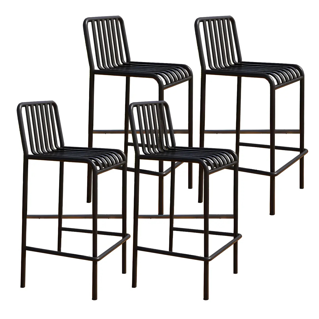 Tabourets de bar carrés Matel pour intérieur et extérieur avec dossier