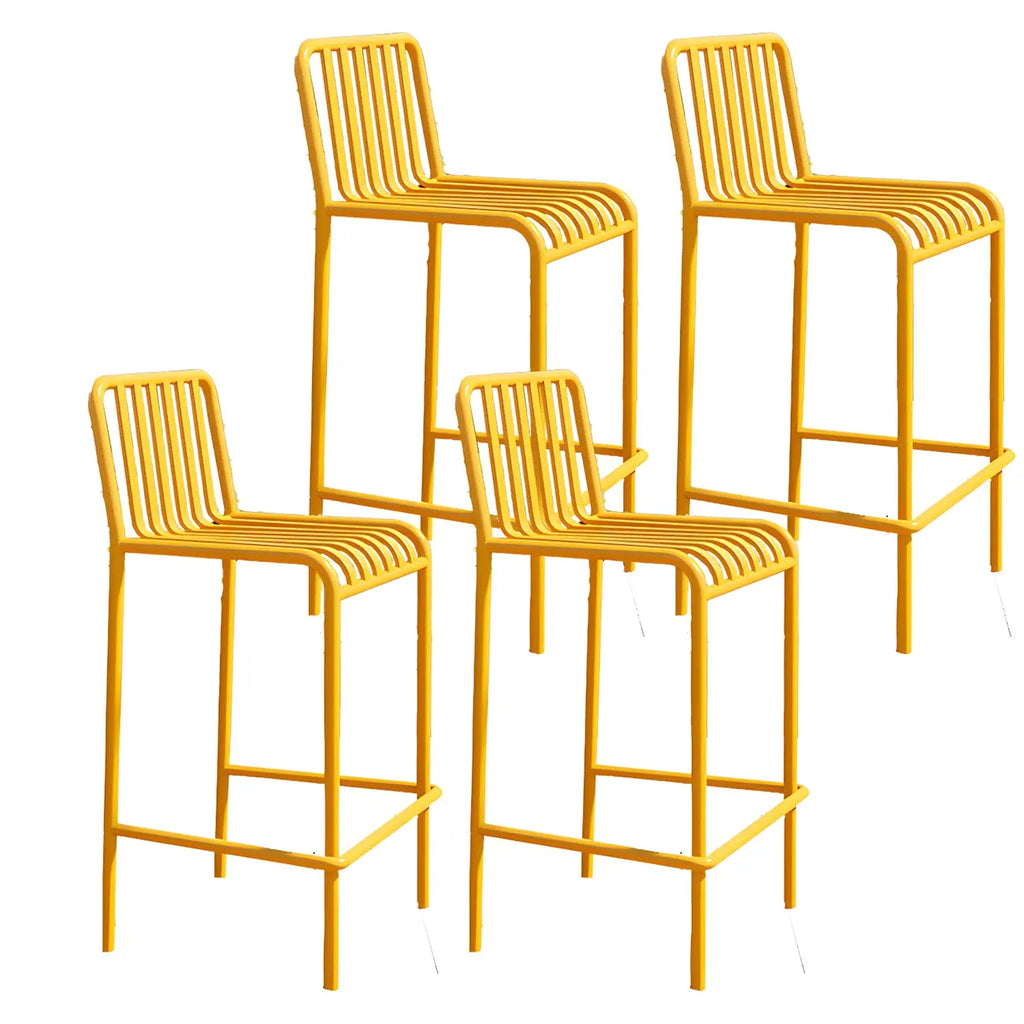 Tabourets de bar carrés Matel pour intérieur et extérieur avec dossier