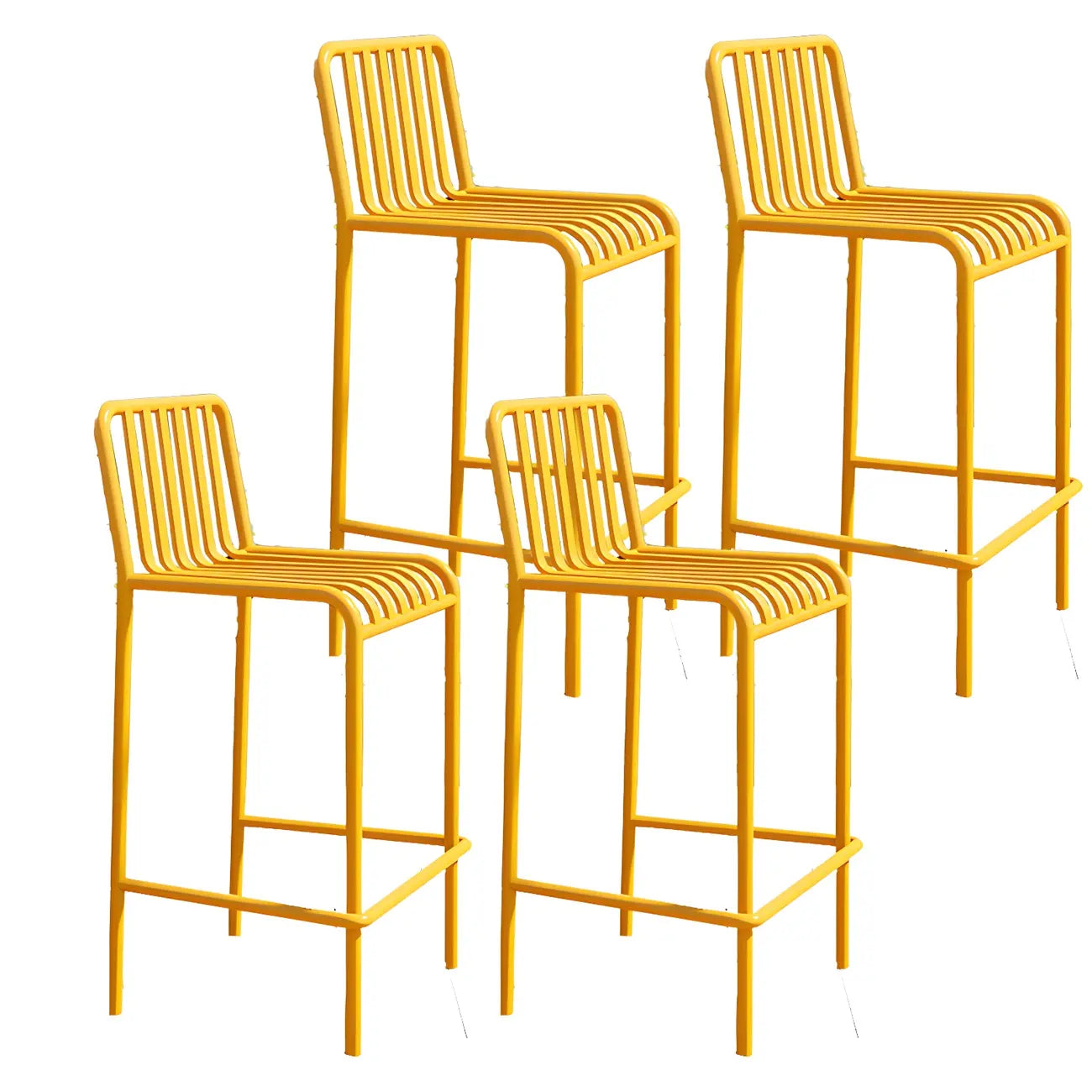 Tabourets de bar carrés Matel pour intérieur et extérieur avec dossier