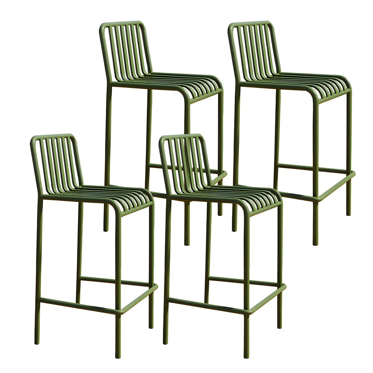 Tabourets de bar carrés Matel pour intérieur et extérieur avec dossier