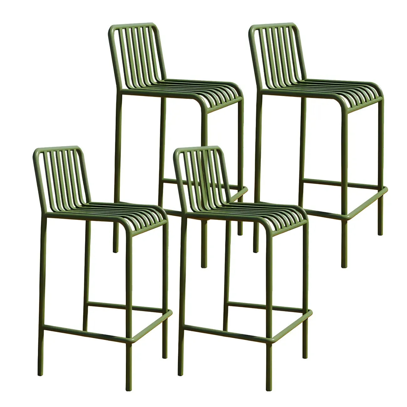 Tabourets de bar carrés Matel pour intérieur et extérieur avec dossier