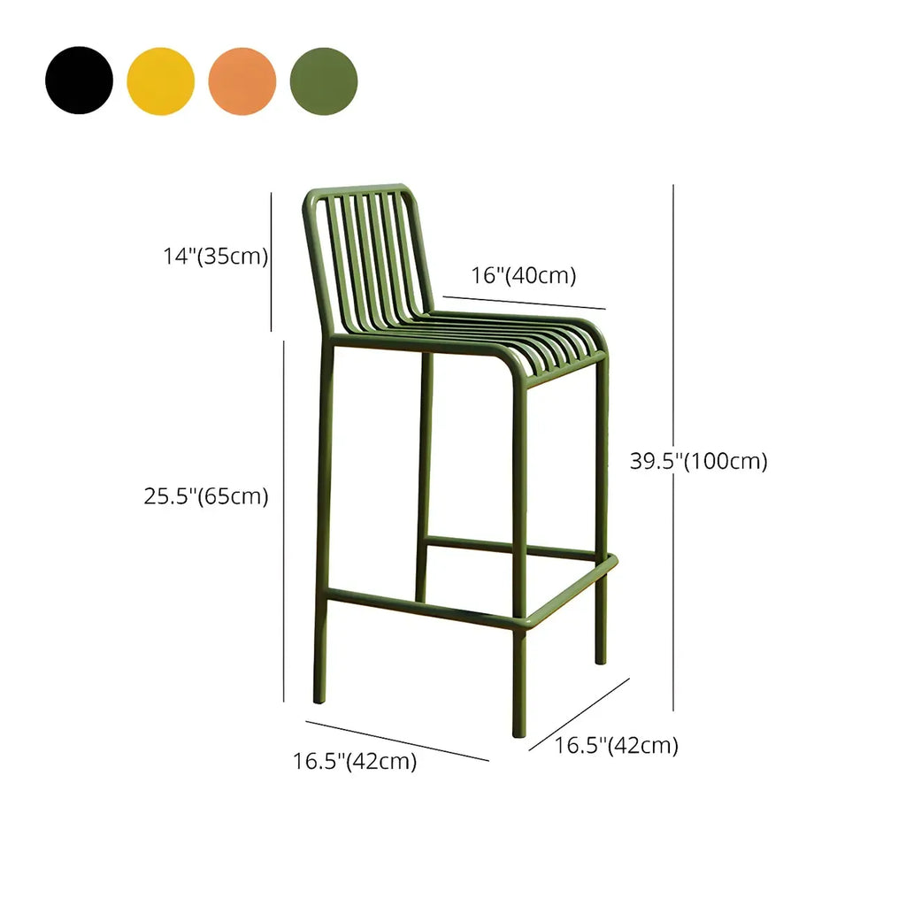 Tabourets de bar carrés Matel pour intérieur et extérieur avec dossier