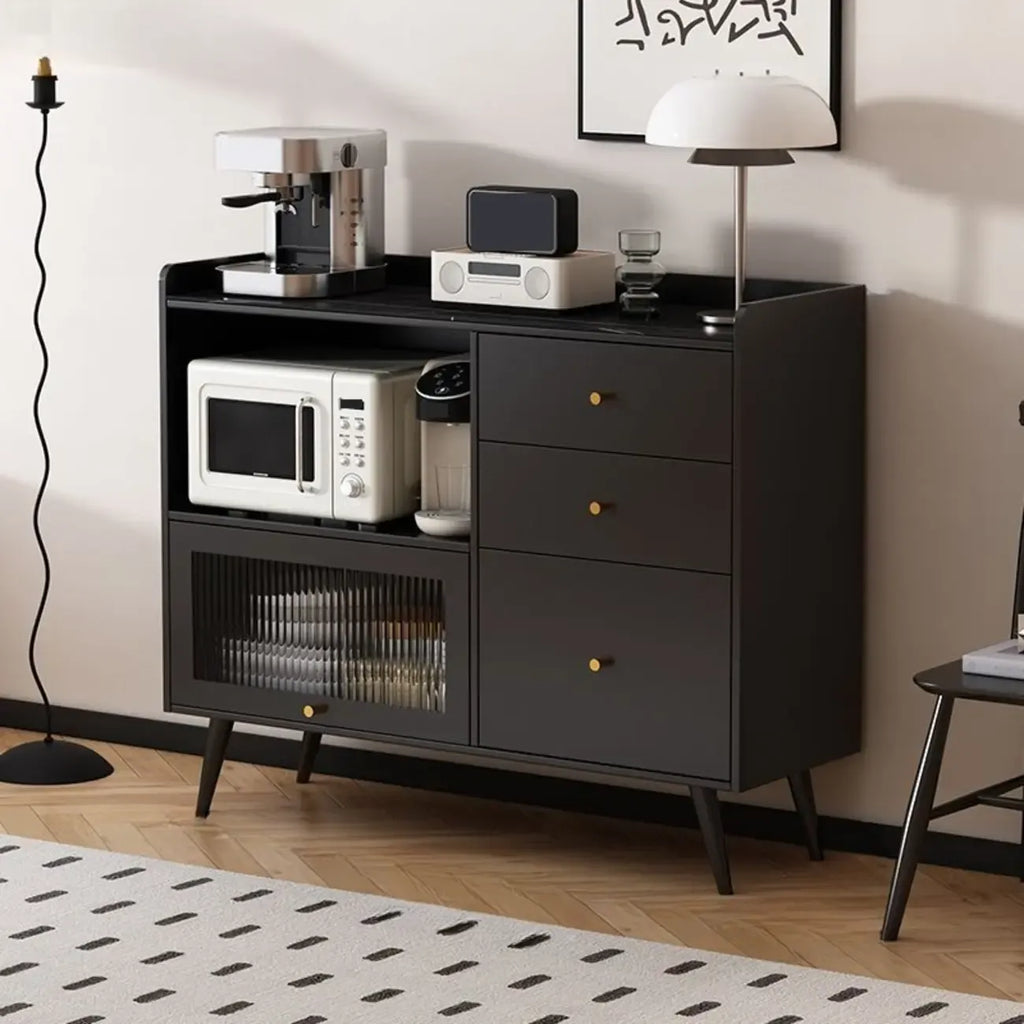 Buffet noir élégant pour un salon moderne