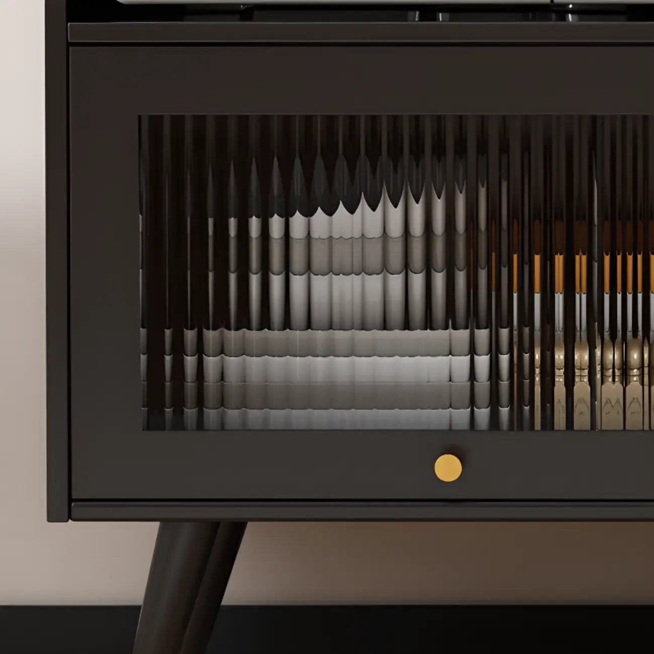 Buffet noir élégant pour un salon moderne