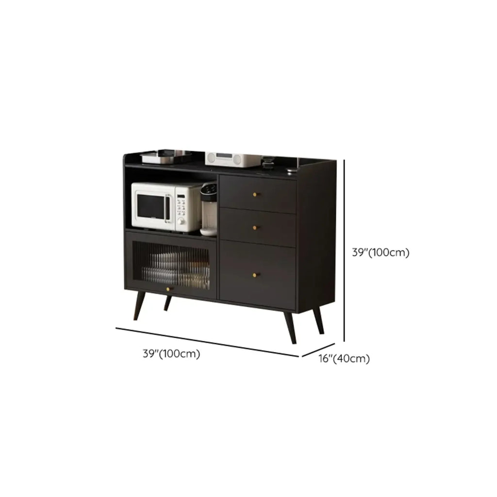 Buffet noir élégant pour un salon moderne