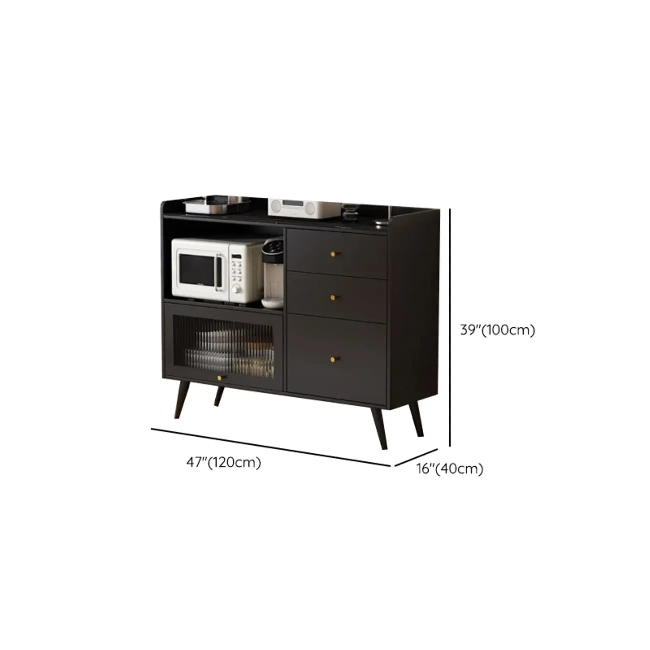 Buffet noir élégant pour un salon moderne