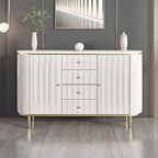 Armoire de rangement ovale imperméable Glam Stone avec 4 tiroirs