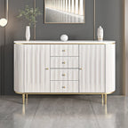 Armoire de rangement ovale imperméable Glam Stone avec 4 tiroirs