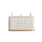 Armoire de rangement ovale imperméable Glam Stone avec 4 tiroirs