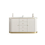 Armoire de rangement ovale imperméable Glam Stone avec 4 tiroirs