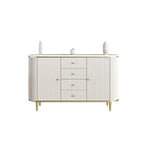 Armoire de rangement ovale imperméable Glam Stone avec 4 tiroirs