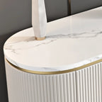 Armoire de rangement ovale imperméable Glam Stone avec 4 tiroirs