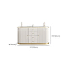 Armoire de rangement ovale imperméable Glam Stone avec 4 tiroirs