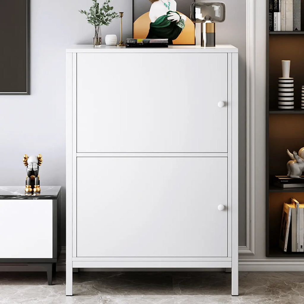 Meuble d'appoint rectangulaire noir et blanc simple, autoportant