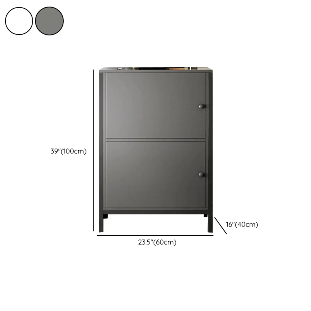 Meuble d'appoint rectangulaire noir et blanc simple, autoportant