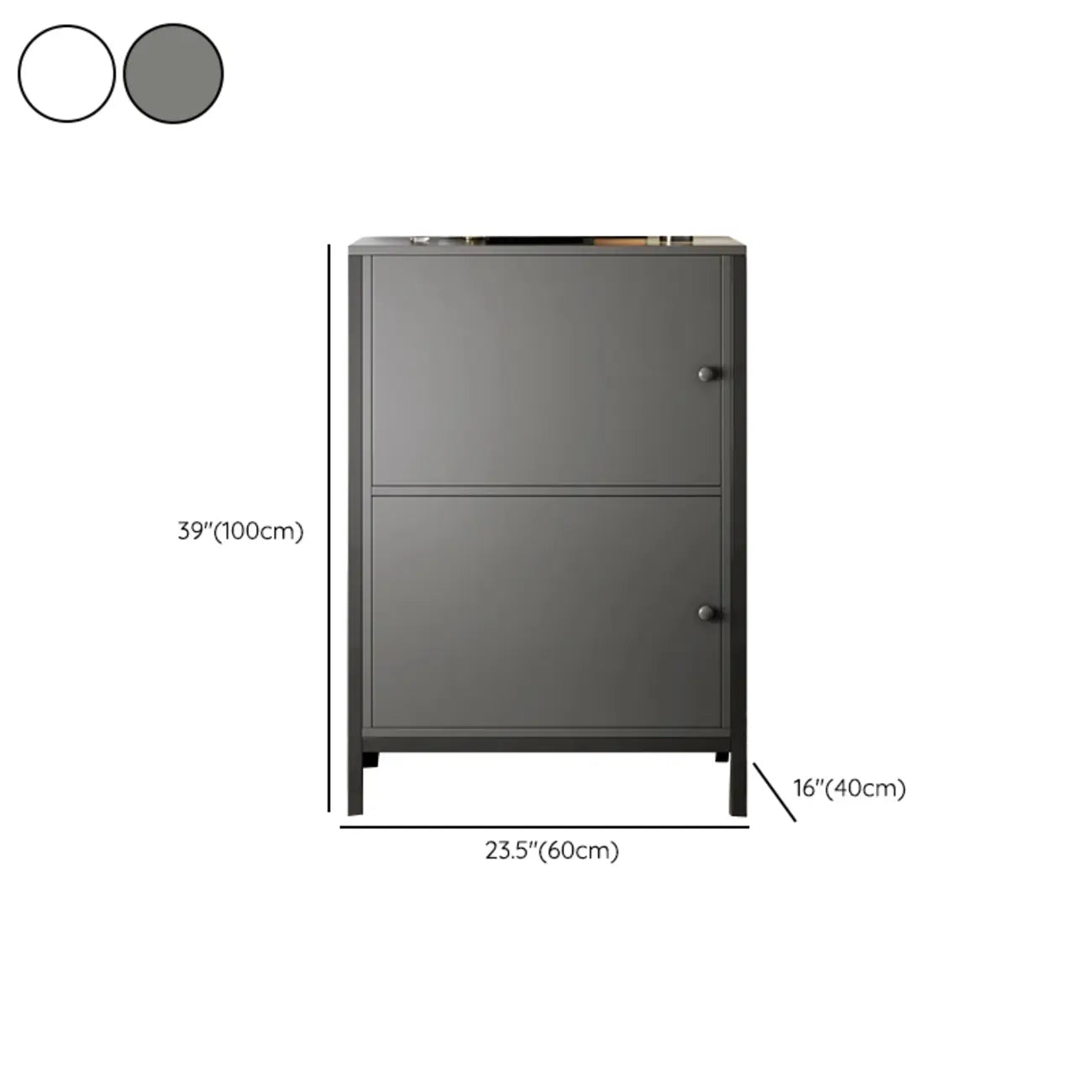Meuble d'appoint rectangulaire noir et blanc simple, autoportant
