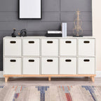 Armoire de rangement compartimentée en bois massif durable avec encoches