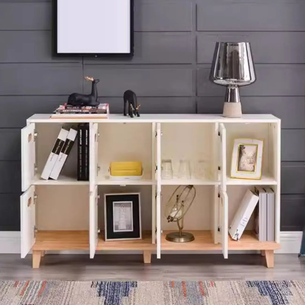 Armoire de rangement compartimentée en bois massif durable avec encoches