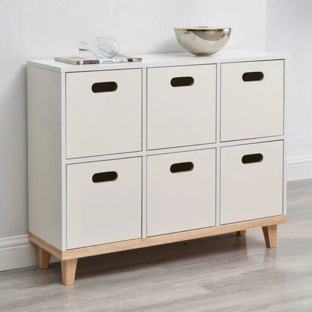 Armoire de rangement compartimentée en bois massif durable avec encoches