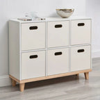 Armoire de rangement compartimentée en bois massif durable avec encoches