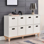 Armoire de rangement compartimentée en bois massif durable avec encoches
